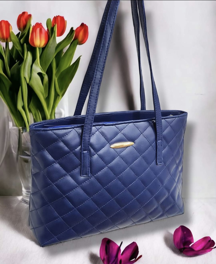 Criss Cross Tote Bag (Blue)