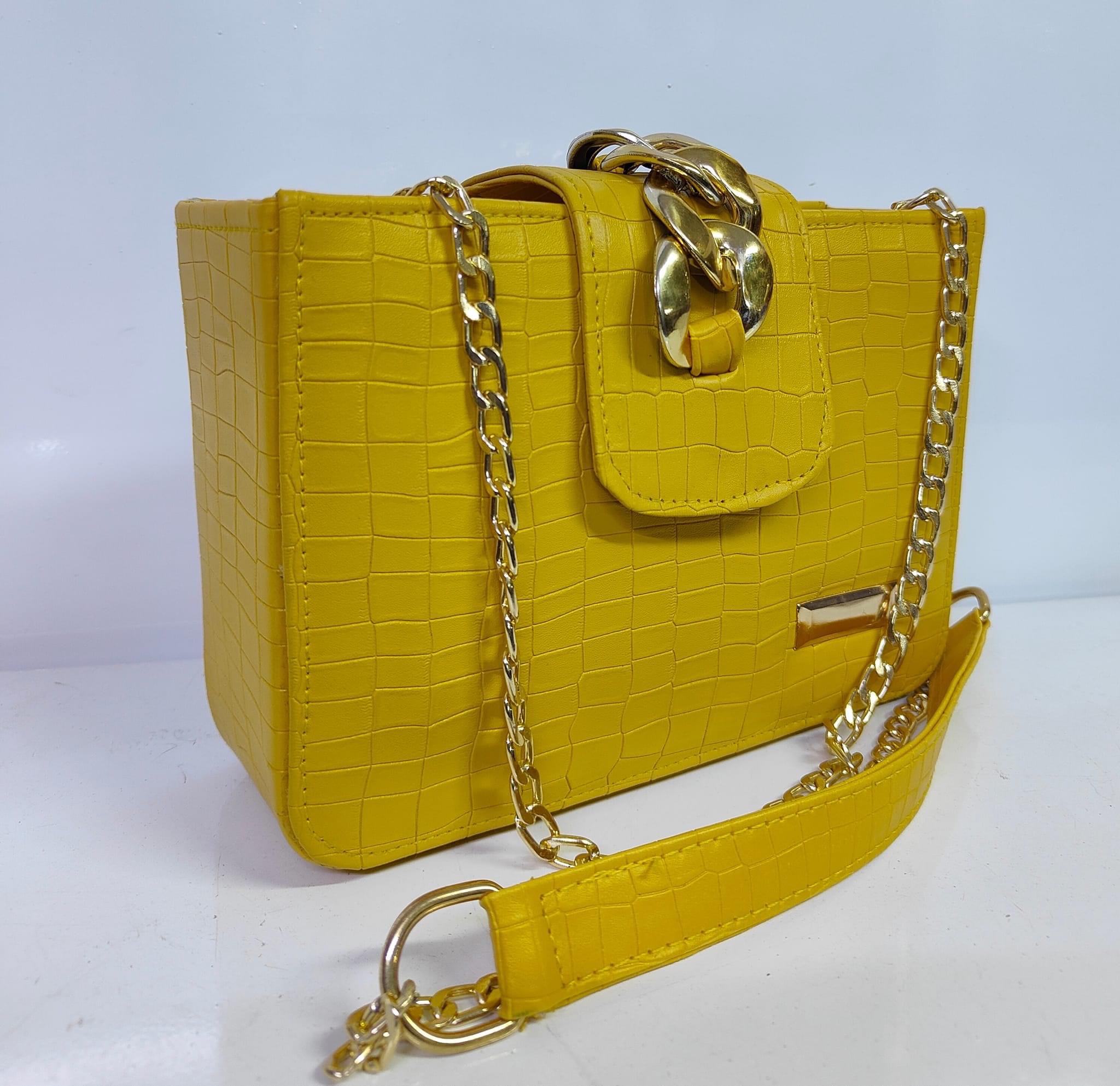 Croc Shoulder Bag (Yellow)