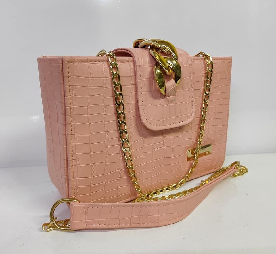 Croc Shoulder Bag (Peach)