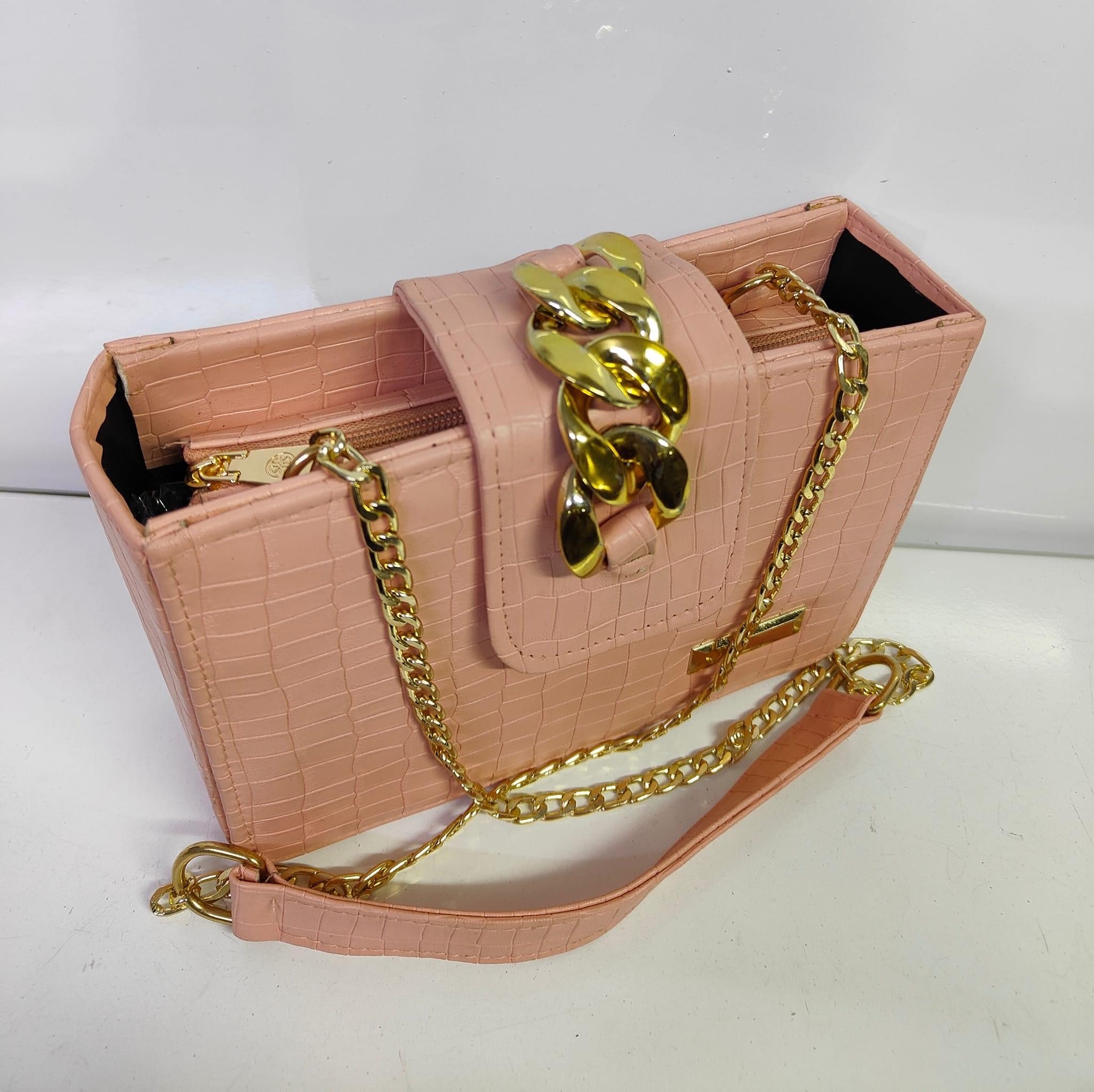 Croc Shoulder Bag (Peach)