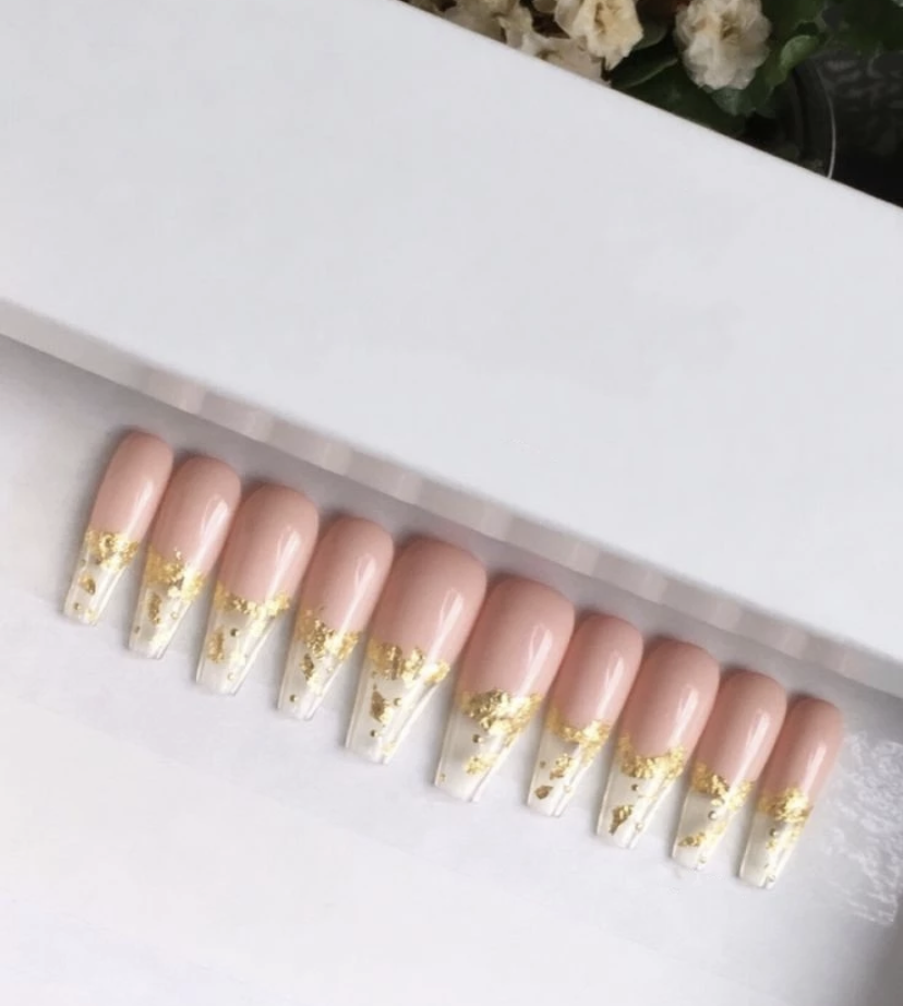 Stylish Nails For Girls In Long Coffin Shape.