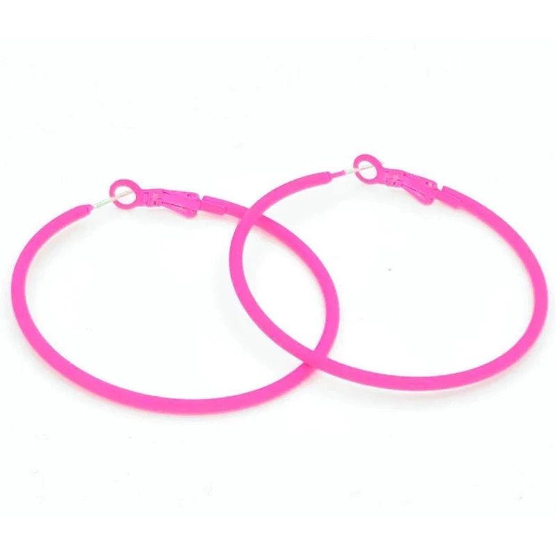 Colorful Circle Stainless Steel Hoop Earring.