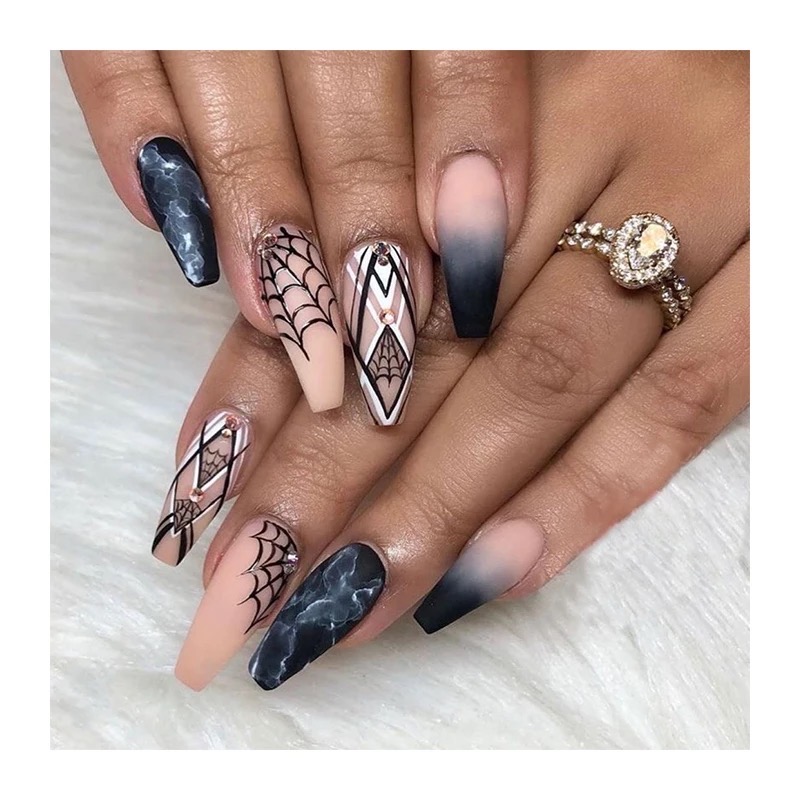 Funky Nails In Spider Style.