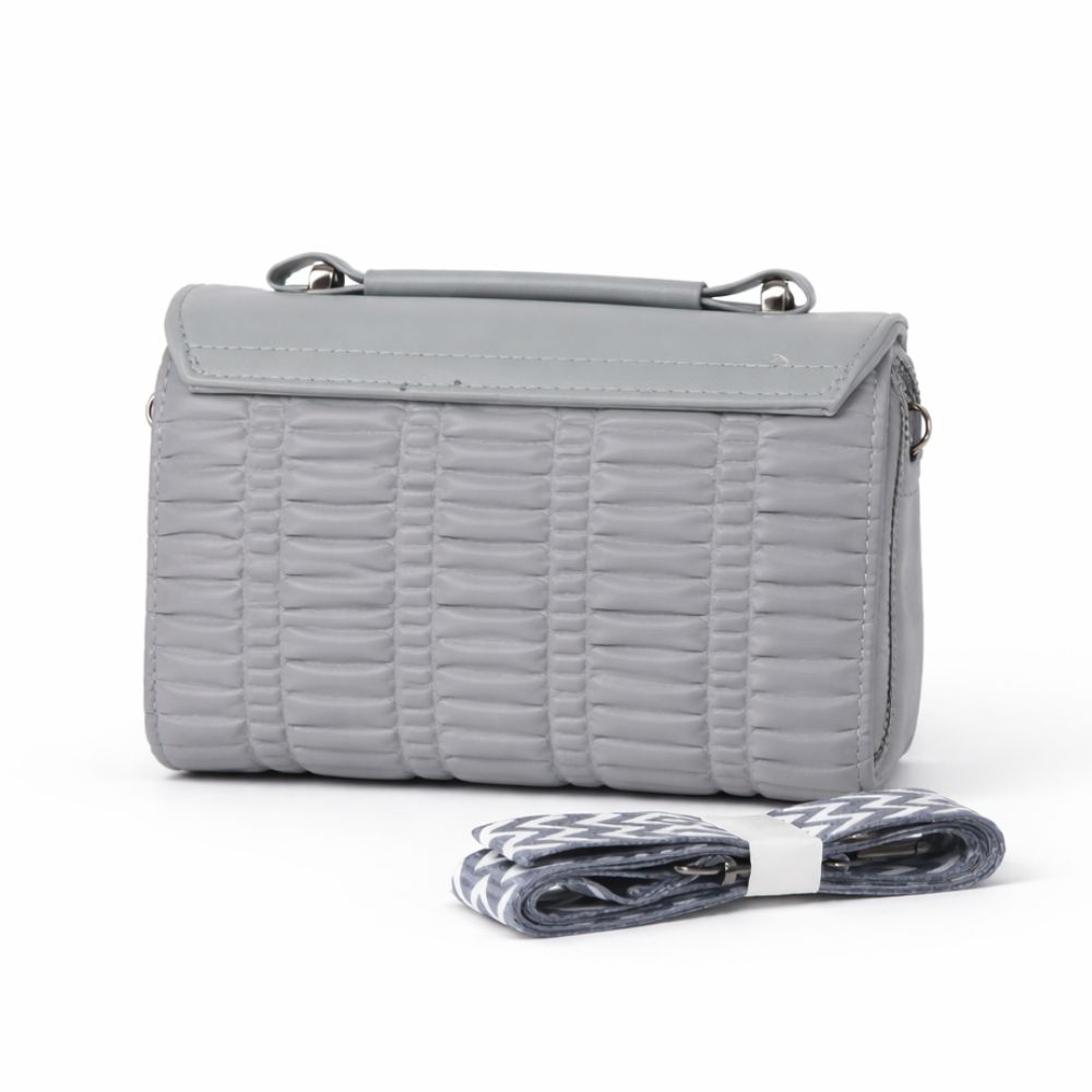 Mist Quilted Crossbody (Grey)