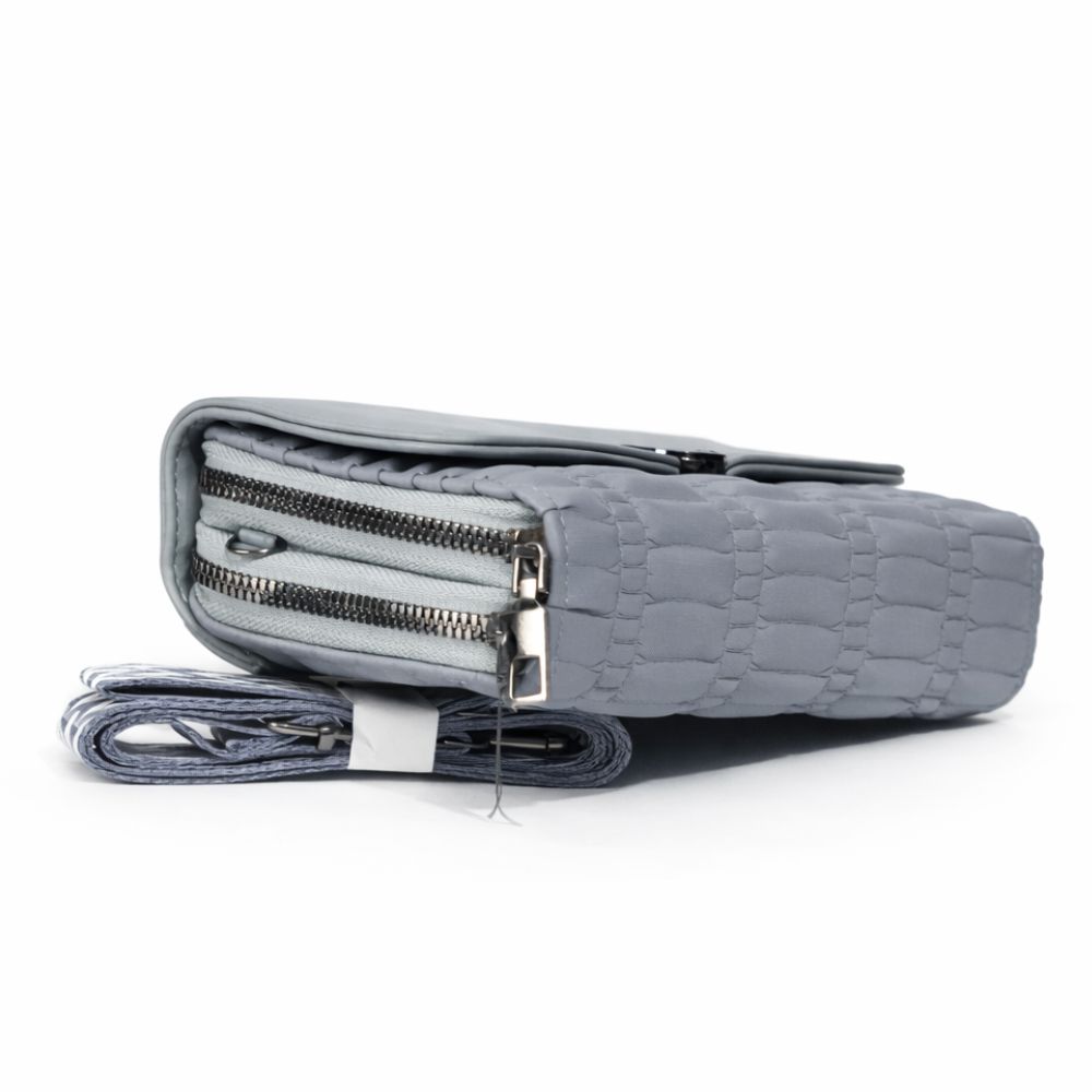 Mist Quilted Crossbody (Grey)