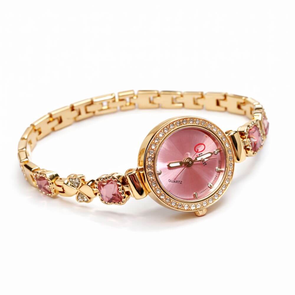 Royal Crystal Bangle Watch (Pink)