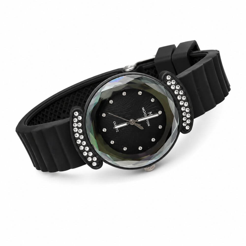 Royal Black Crystal Watch