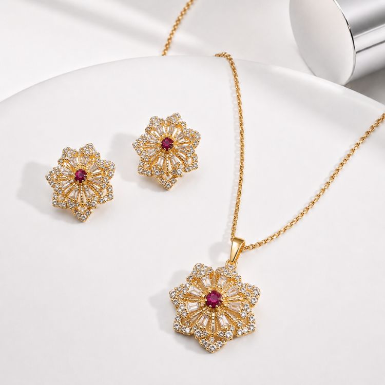 Ruby Floral Elegance Set