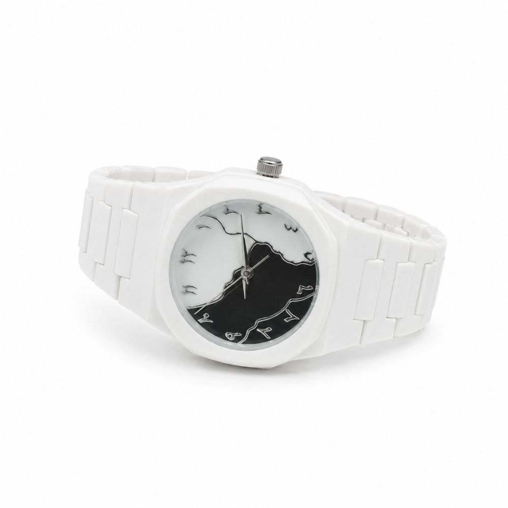 White Eclipse Arabic Dial Couple Watch Set