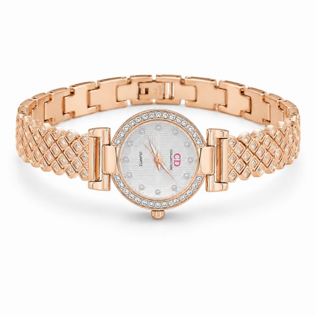 Rose Gold Crystal Elegance Watch