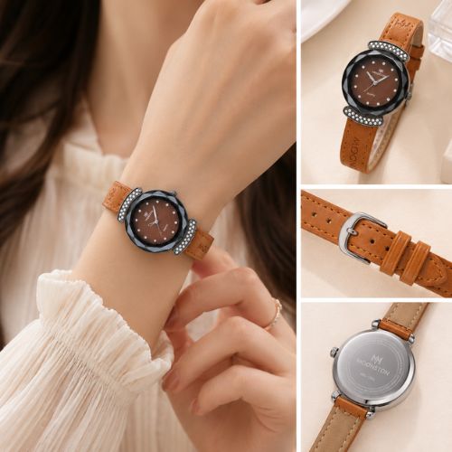 Caramel Leather Crystal Elegance Watch