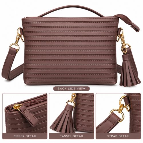 Chocolate Brown Luxe Chain Shoulder Bag