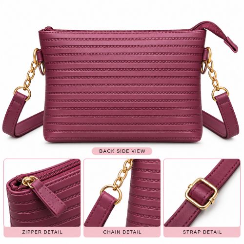 Burgundy Luxe Chain Shoulder Bag