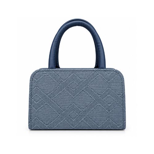 Luxe Leather Textured Handbag – Navy Blue