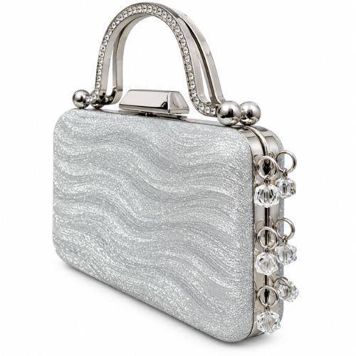 Silver Wave Glitter Clutch