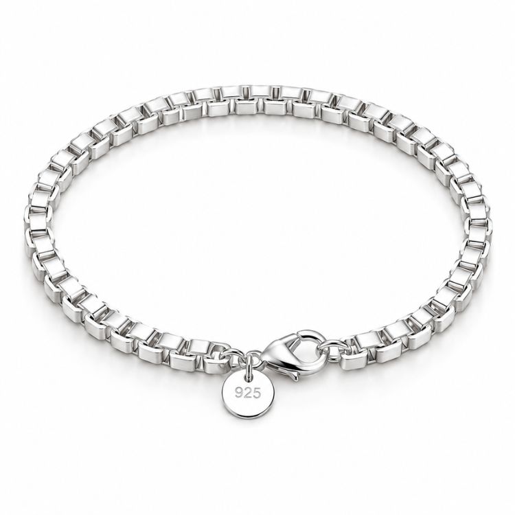 925 Silver Box Link Bracelet