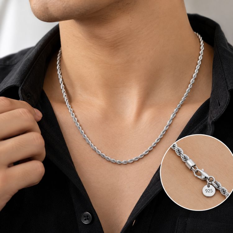 925 Silver Rope Chain – Unisex
