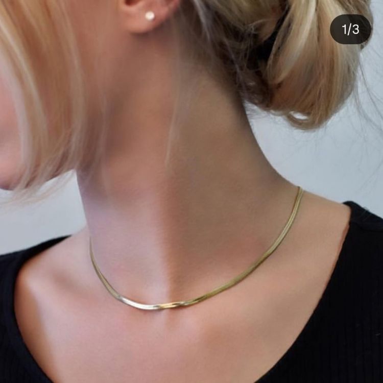 Golden Herringbone Chain – Unisex