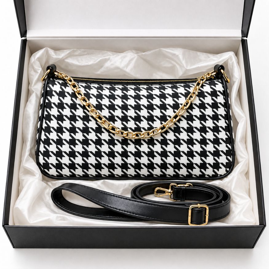 Houndstooth Chain Bag