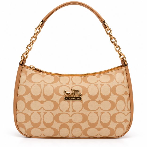 Beige Signature Shoulder Bag