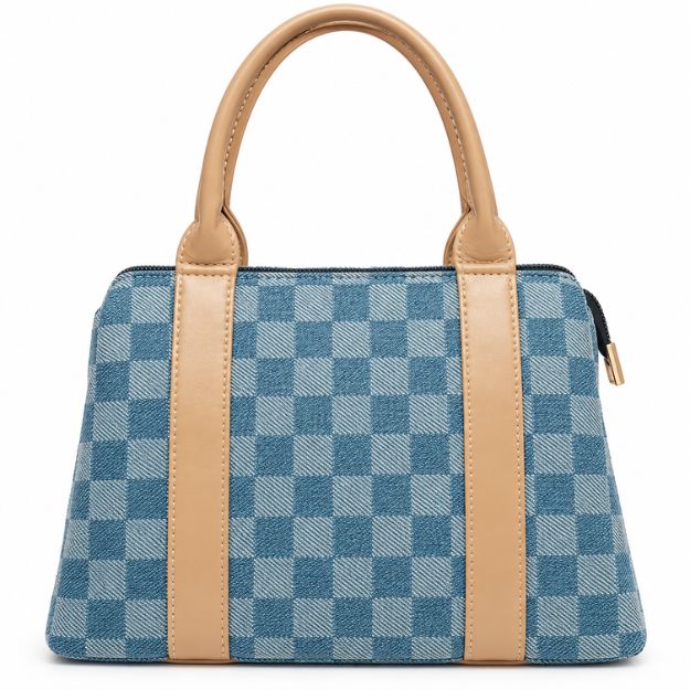 Blue Checkered Handbag