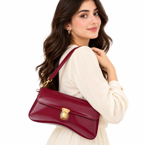 Burgundy Luxe Shoulder Bag